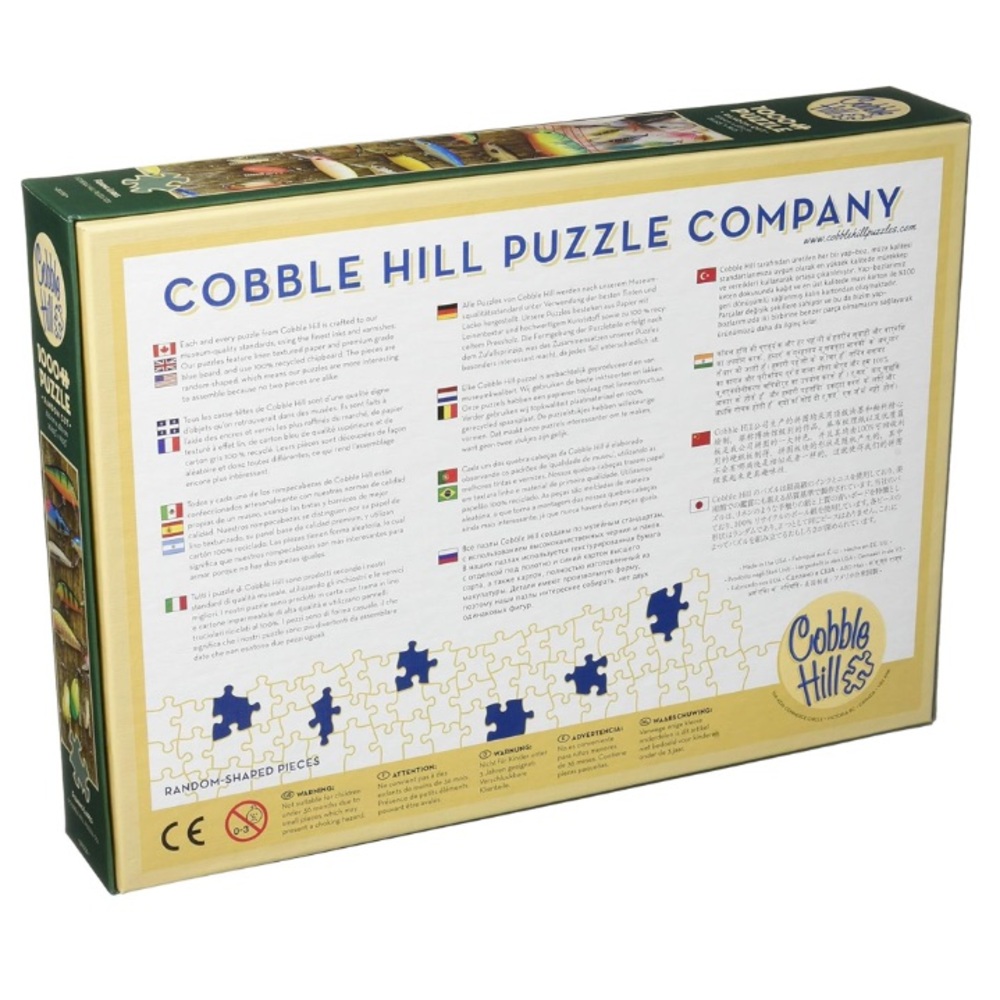 Cobble Hill Puzzles Fishing Lures 1000 Piece Jigsaw Puzzle New Sealed In Box - Picture 4 of 7